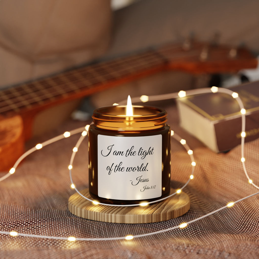 Soy Candle — “I Am the Light of the World” Amber Jar