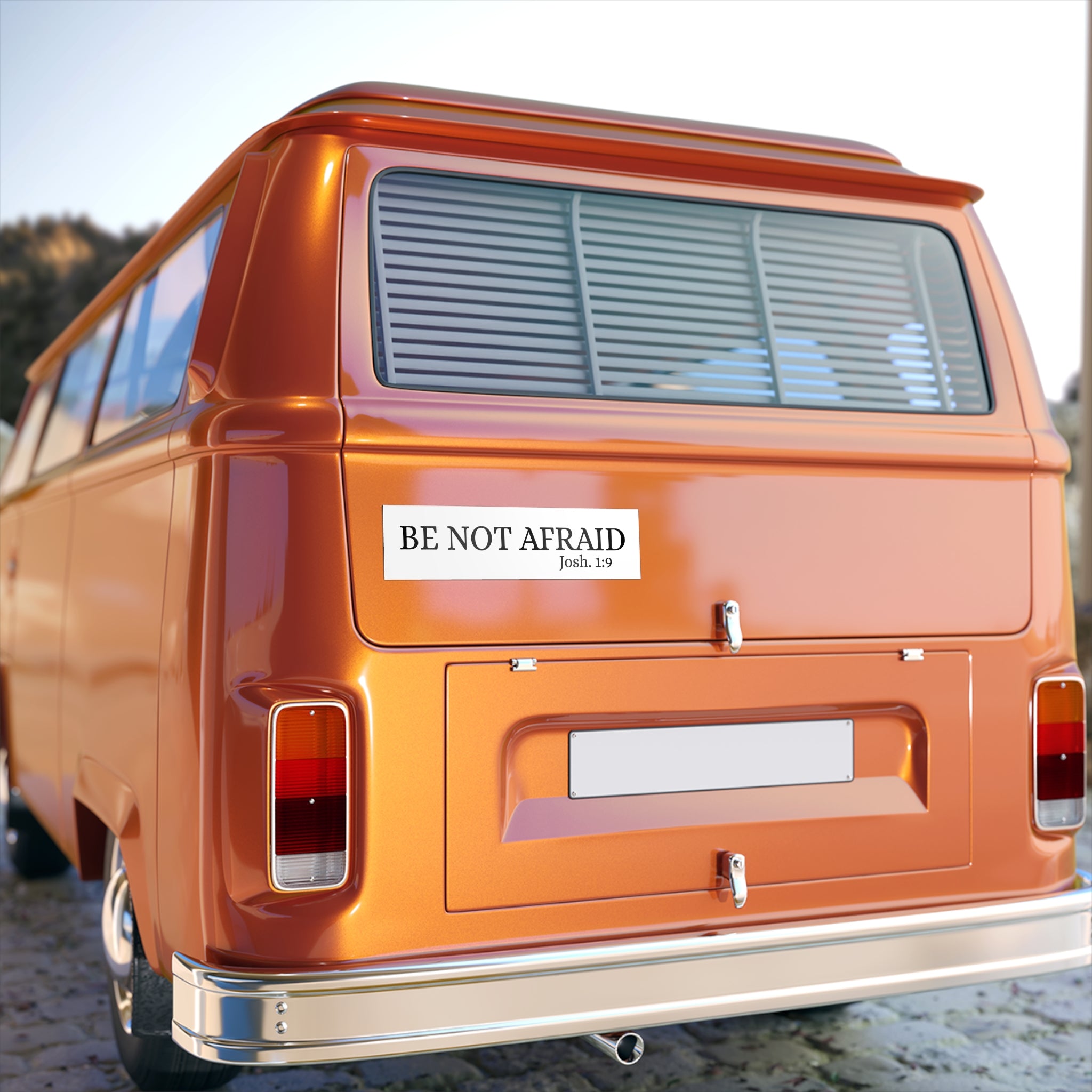 BE NOT AFRAID Vinyl Bumper Sticker — Minimalist Bible Quote Genesis