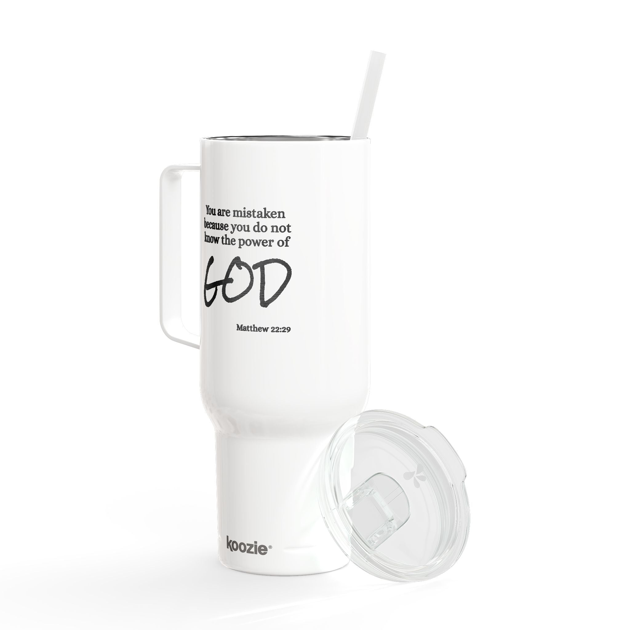 Bible Quote 40oz Engraved Insulated Tumbler with Lid — "You Are Mistaken...God" Inspirational Travel Mug