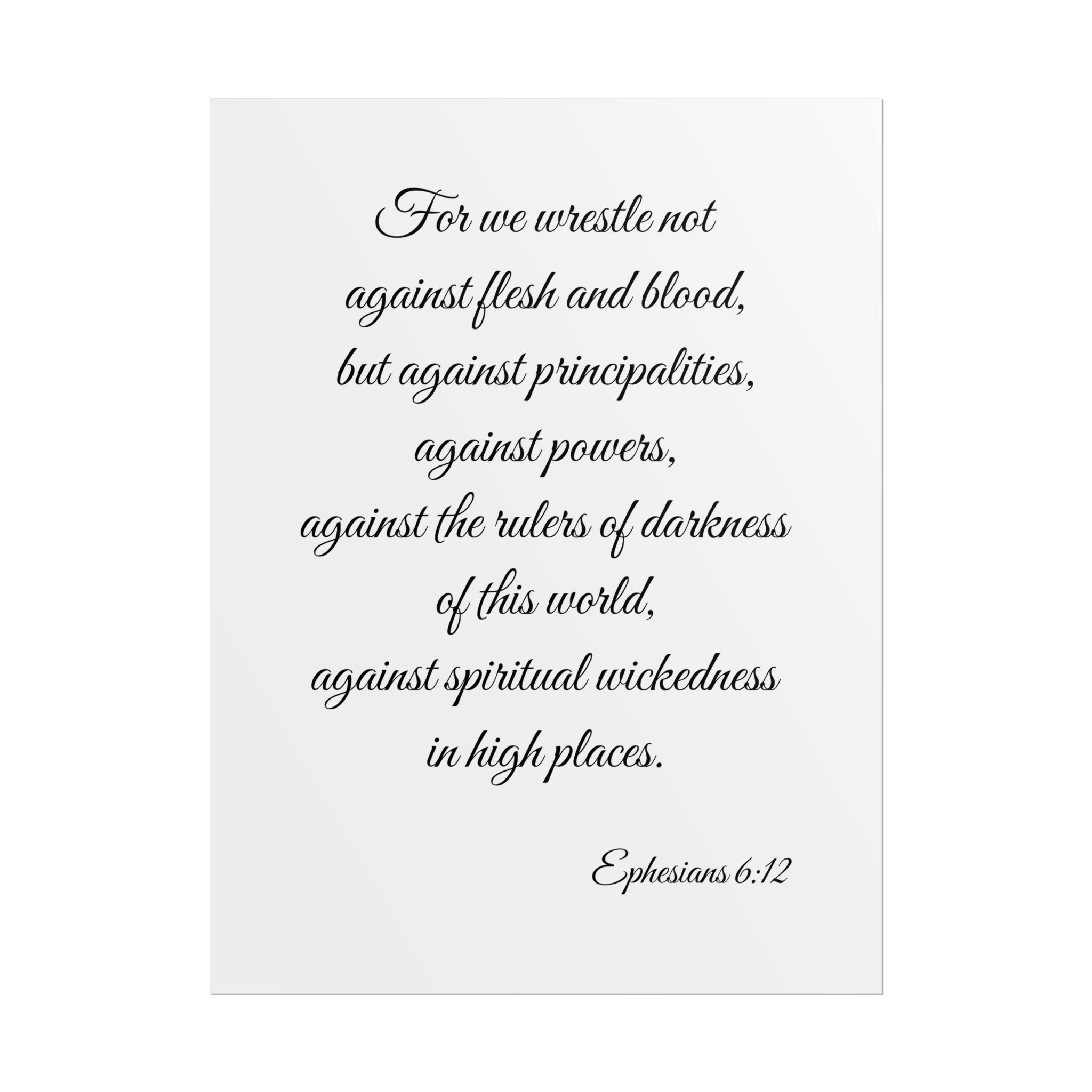 Ephesians 6:12 Scripture Wall Art Poster — Inspirational Christian Poster