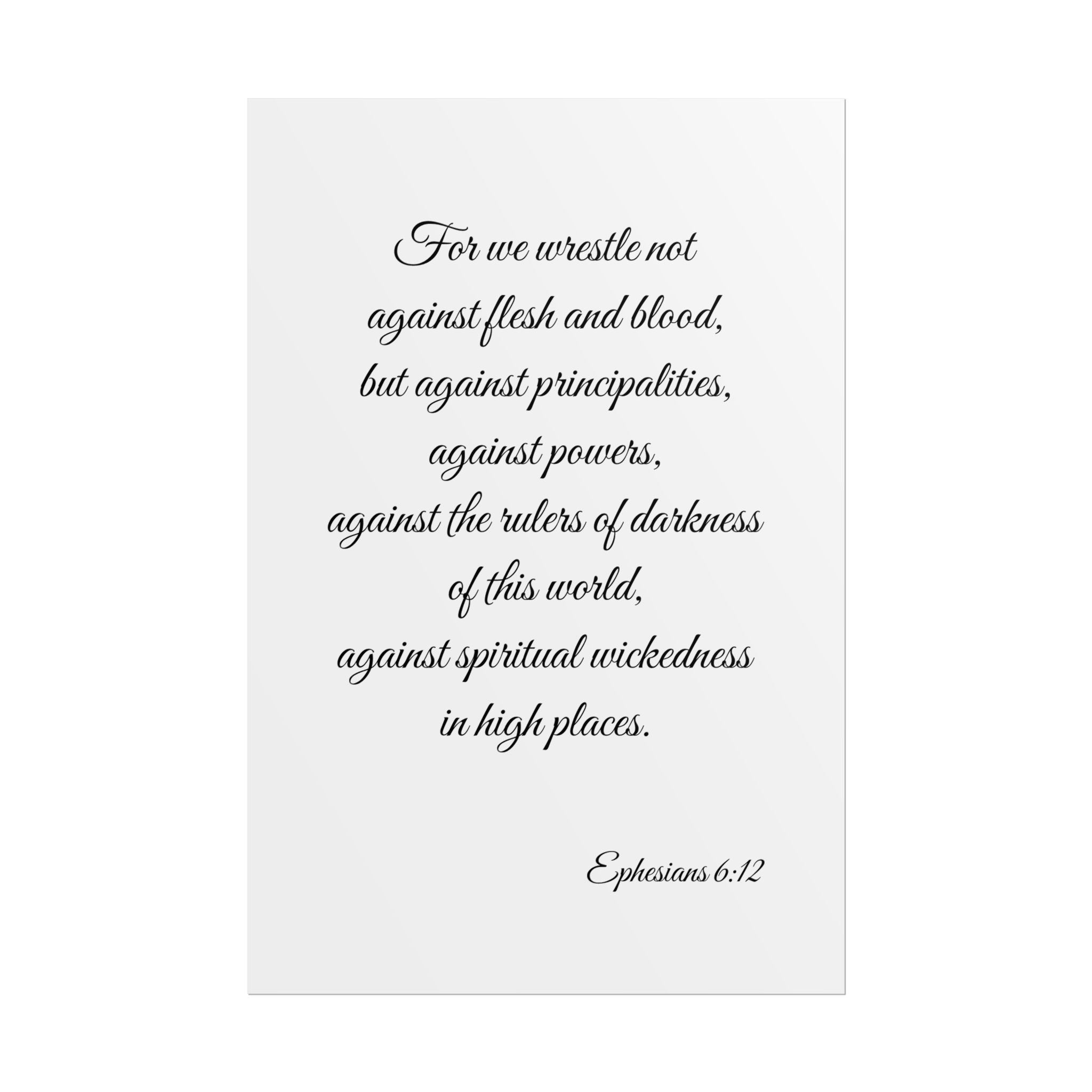 Ephesians 6:12 Scripture Wall Art Poster — Inspirational Christian Poster