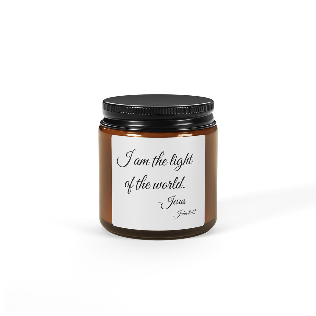 Soy Candle — “I Am the Light of the World” Amber Jar