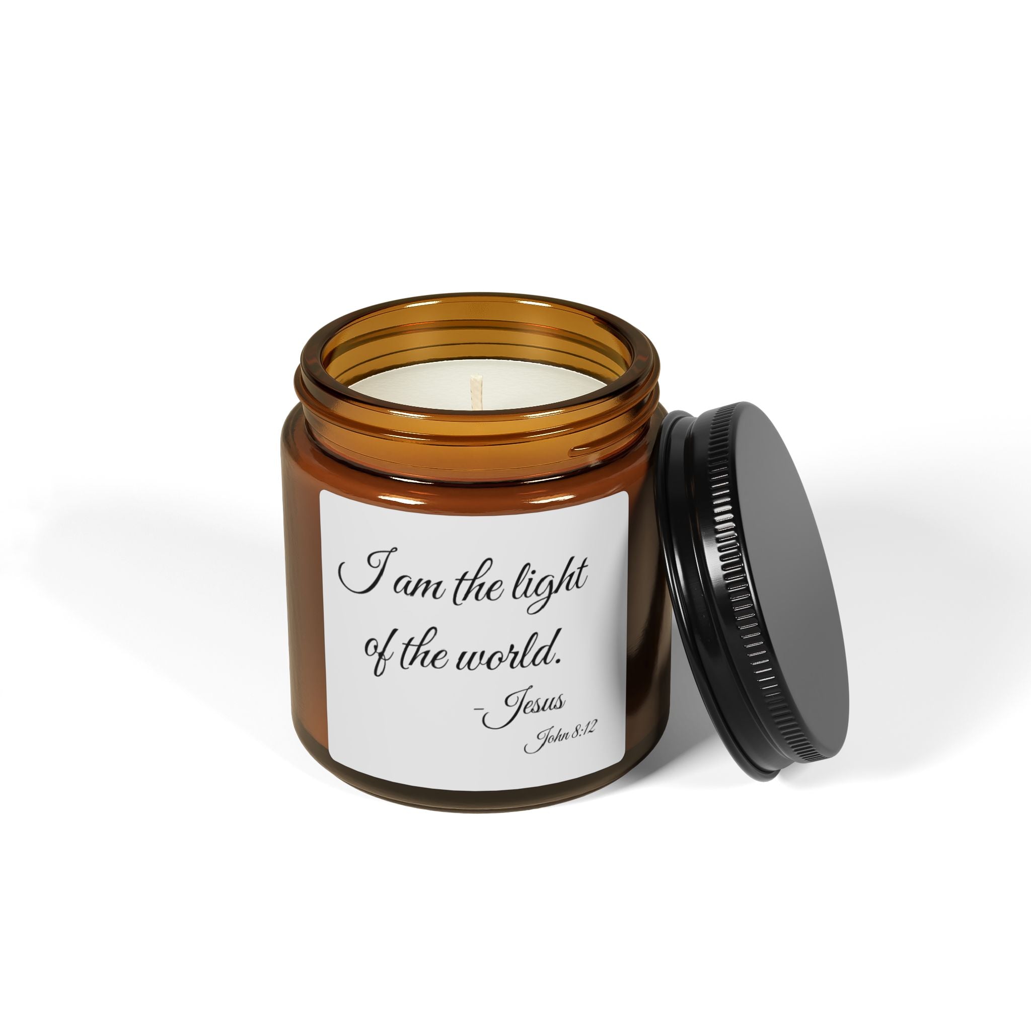 Soy Candle — “I Am the Light of the World” Amber Jar