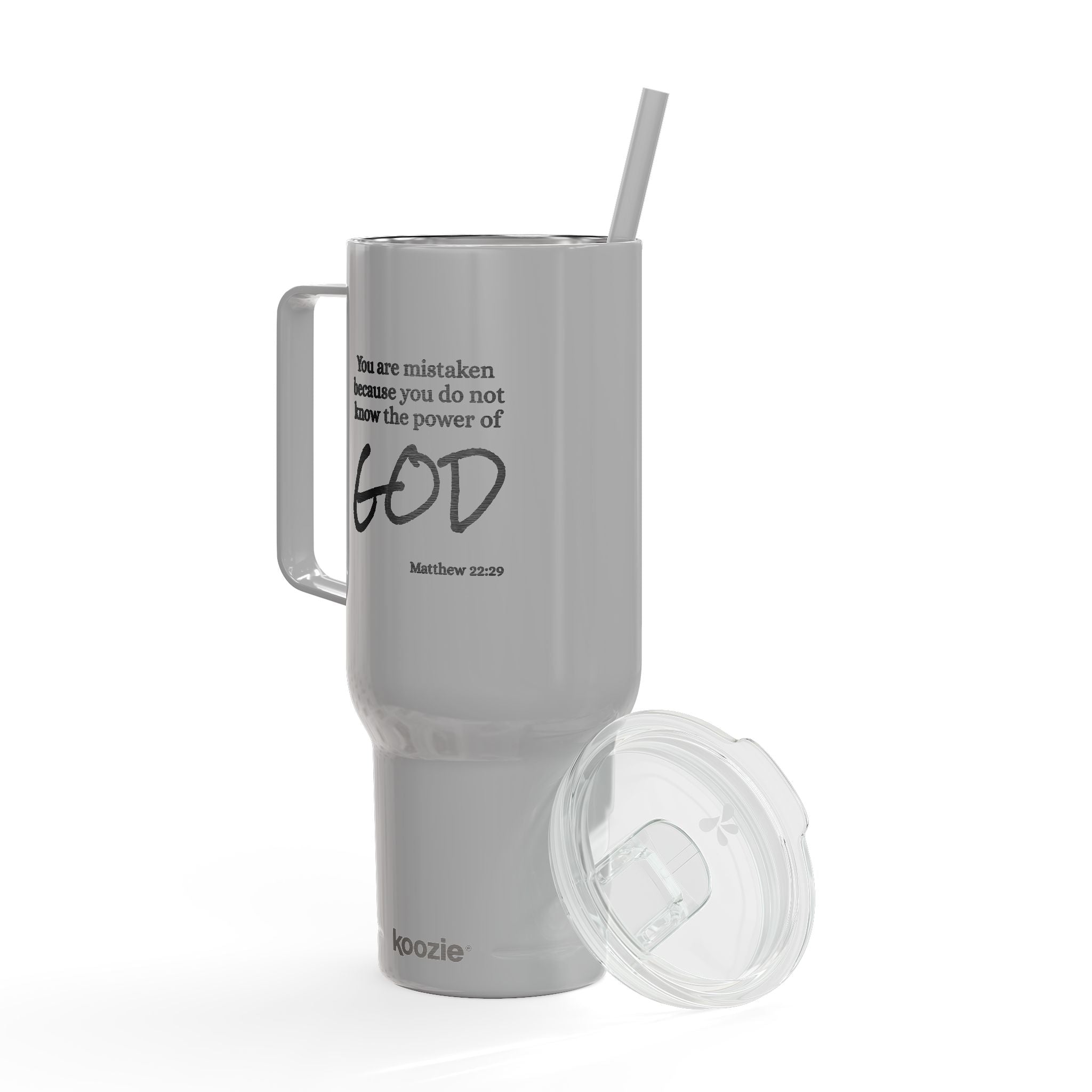 Bible Quote 40oz Engraved Insulated Tumbler with Lid — "You Are Mistaken...God" Inspirational Travel Mug
