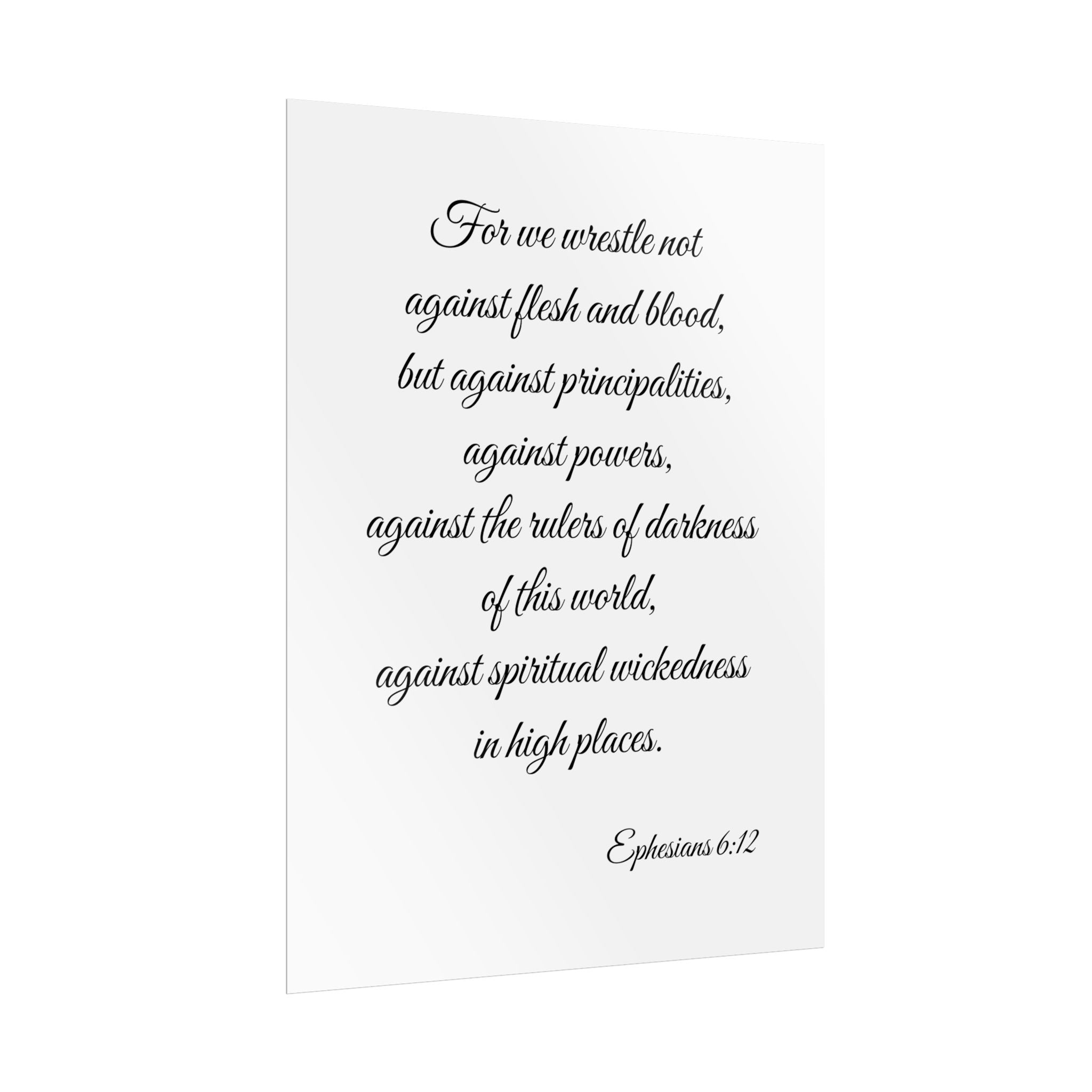 Ephesians 6:12 Scripture Wall Art Poster — Inspirational Christian Poster